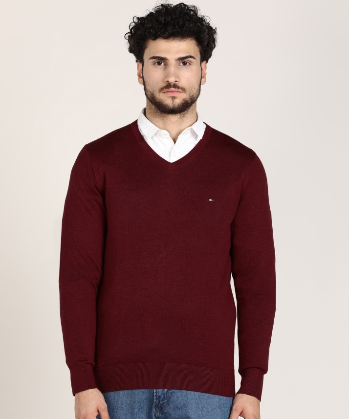 tommy hilfiger maroon sweater