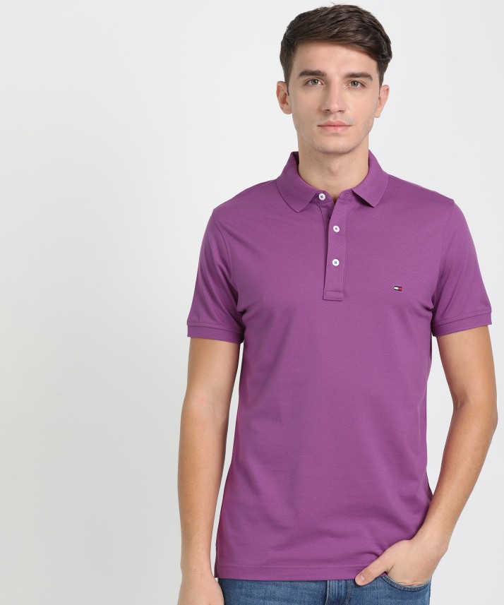 purple tommy hilfiger polo