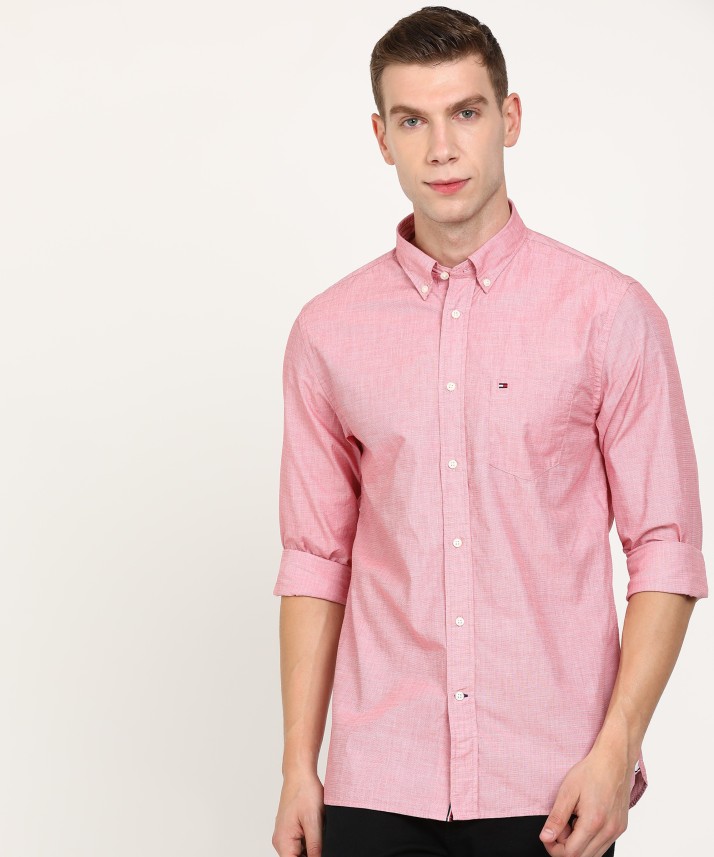 tommy hilfiger salmon shirt