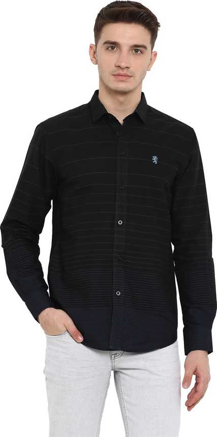 Red Tape Men Striped Casual Black Shirt Buy Red Tape Men Striped