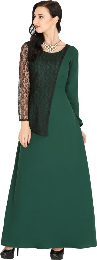 dark green and black dress