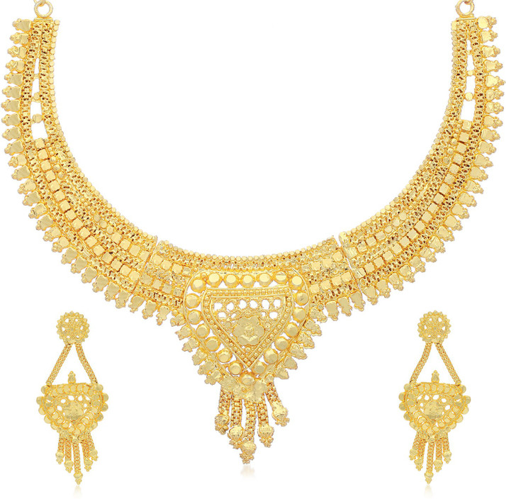 24 Carat Gold Plated Choker Necklace Set