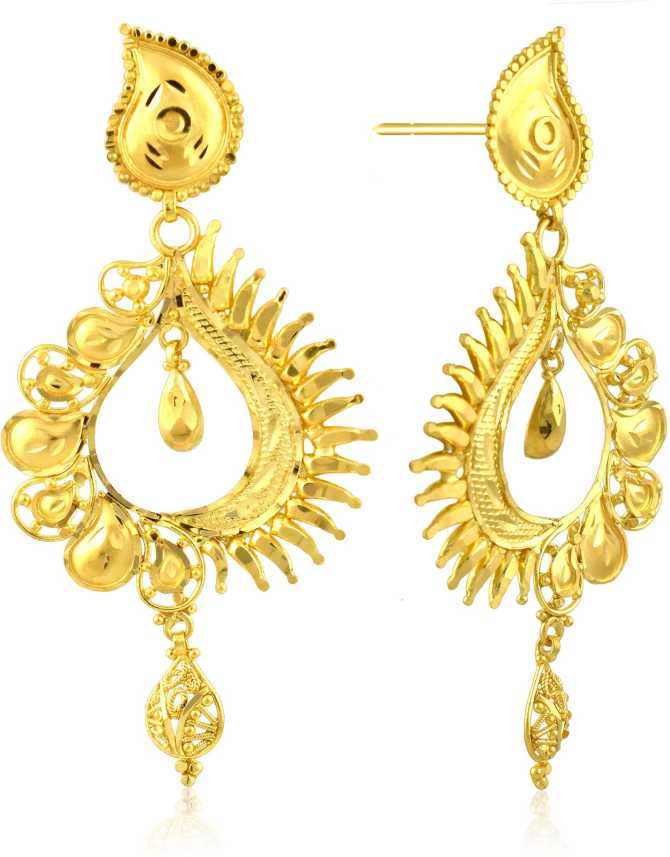 Senco Gold Uphaar Collection Yellow Gold 22kt Chandbali Earring Price In India Buy Senco Gold Uphaar Collection Yellow Gold 22kt Chandbali Earring Online At Flipkart Com