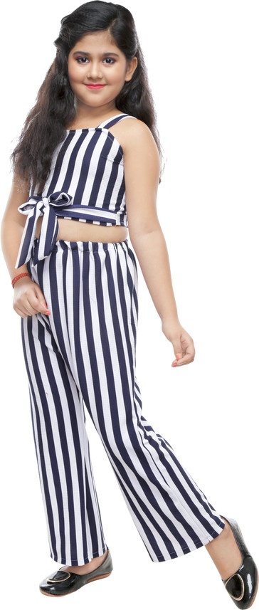 girls striped jumpsuit