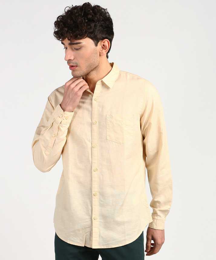 United Colors Of Benetton Men Solid Casual Beige Shirt Buy United Colors Of Benetton Men Solid Casual Beige Shirt Online At Best Prices In India Flipkart Com