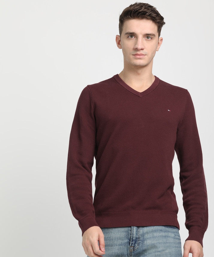 tommy hilfiger maroon sweater