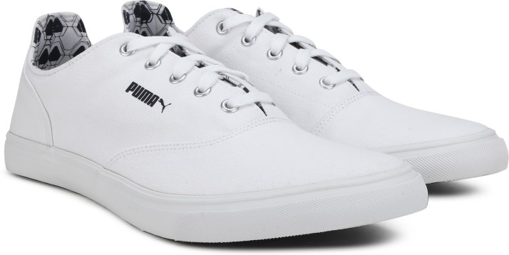 puma white canvas sneakers