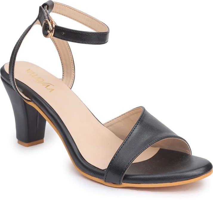 VALIOSAA Women Black Heels - Buy 