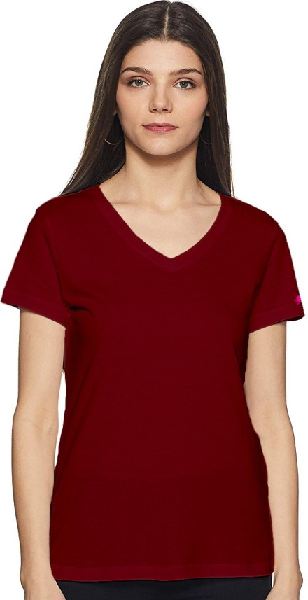 plain maroon t shirt v neck