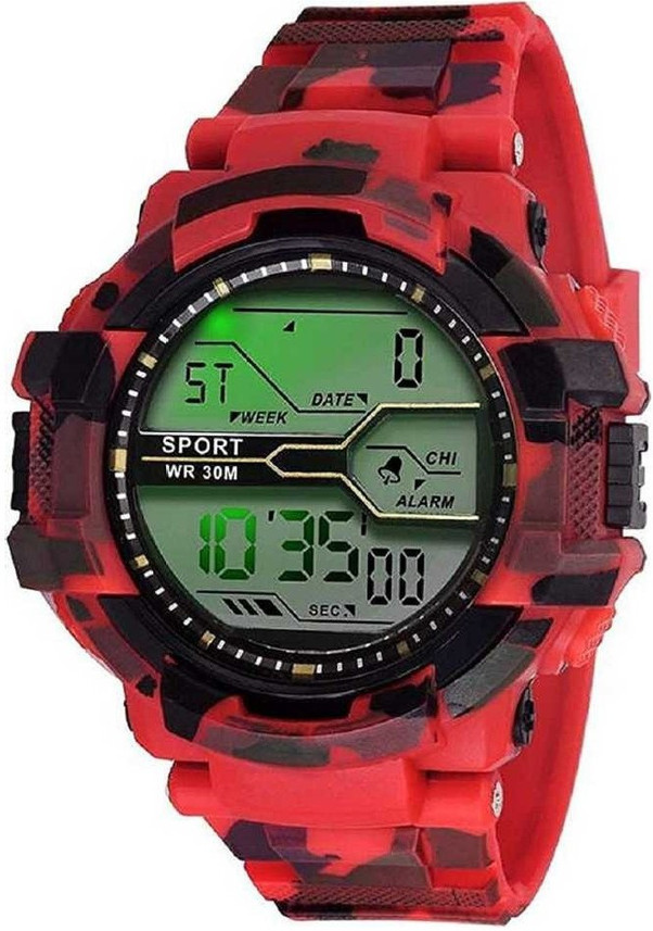 digital red watch