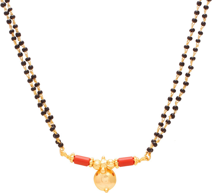 Red Coral Bars Mangalsutra Necklace 