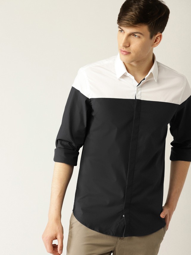 black white mix shirt