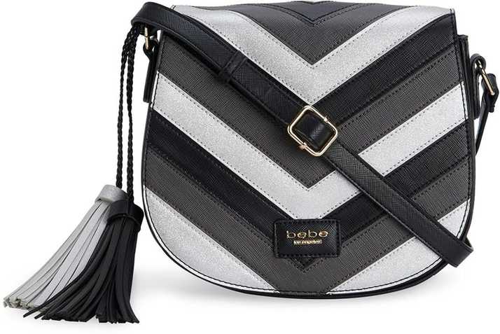Bebe Black Grey Sling Bag Black Price In India Flipkart Com