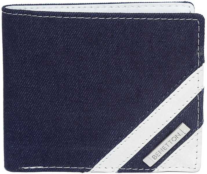 United Colors Of Benetton Men Blue Canvas Wallet Blue Price In India Flipkart Com