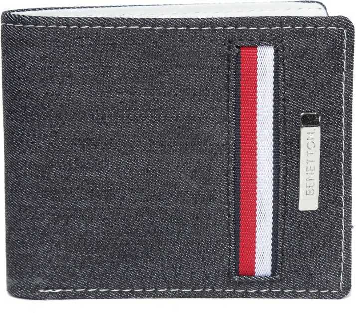 United Colors Of Benetton Men Grey Canvas Wallet Grey Price In India Flipkart Com