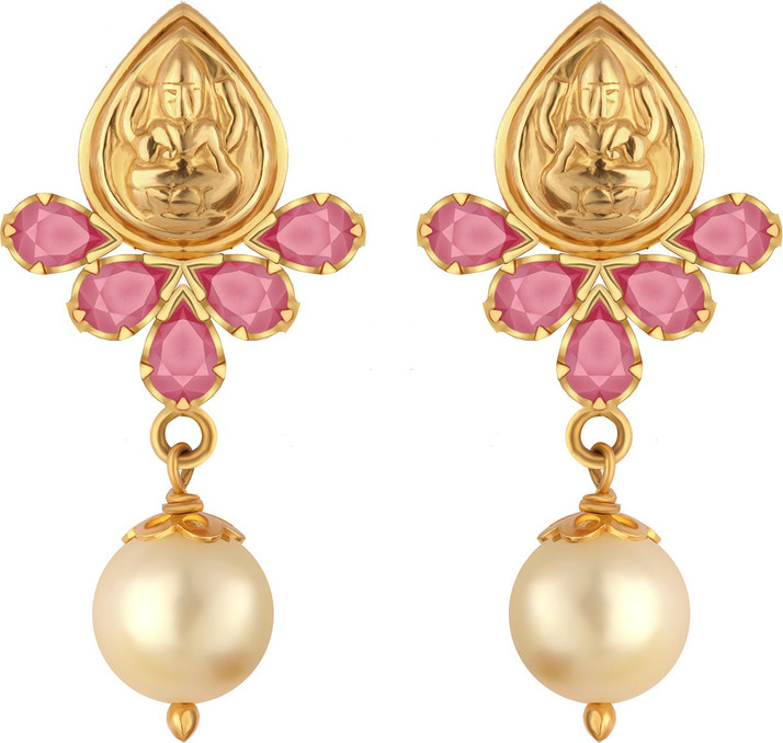 Joyalukkas Yellow Gold 22kt Ruby, Pearl 