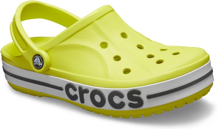 white and yellow crocs