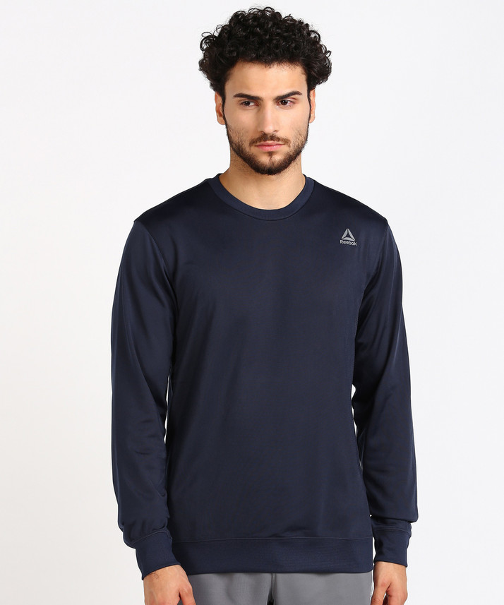 reebok full sleeve solid men's sweatshirt