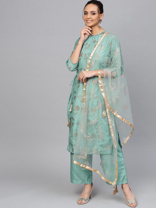 Kurti palazzo dupatta set online Clearance