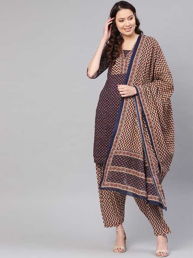 Jaipur Kurti Printed Kurta Salwar Dupatta Set Buy Jaipur