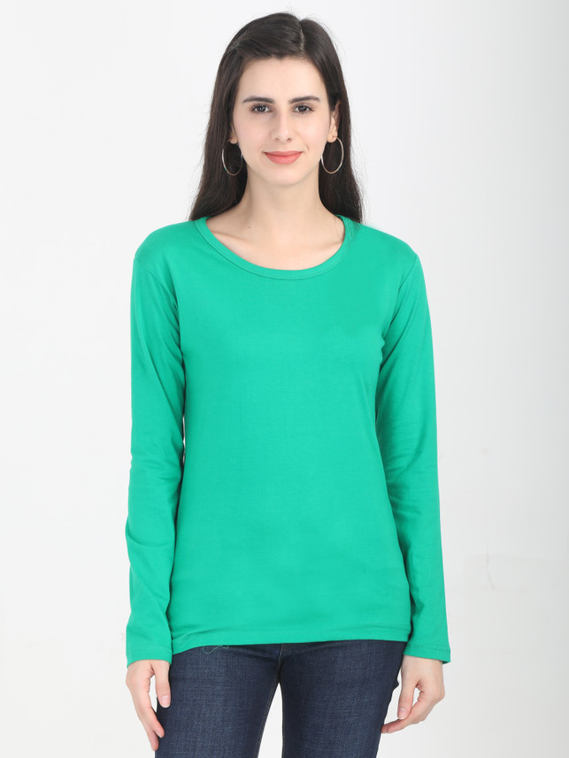 Buy FLEXIMAA Solid Women Round Neck 