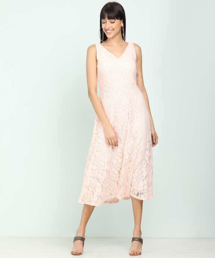 And Women Fit And Flare Pink Dress Buy And Women Fit And Flare Pink Dress Online At Best Prices In India Flipkart Com