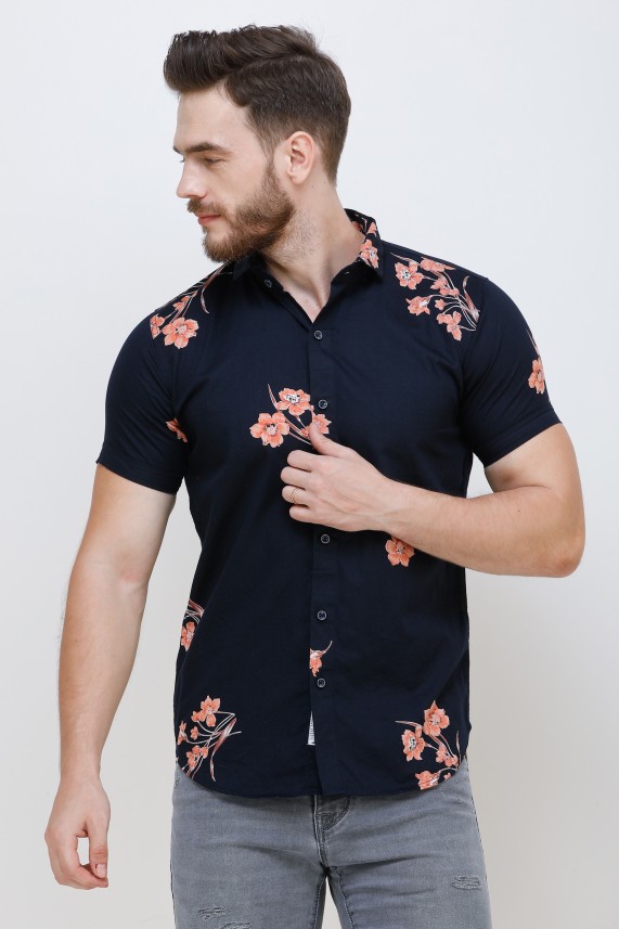 mens navy floral shirt