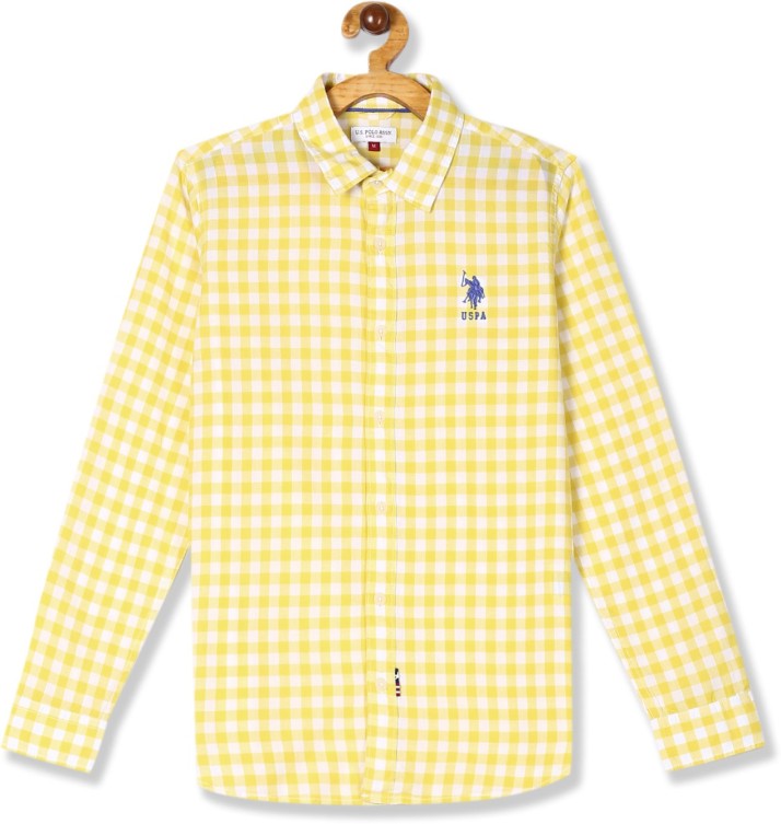 yellow checkered polo