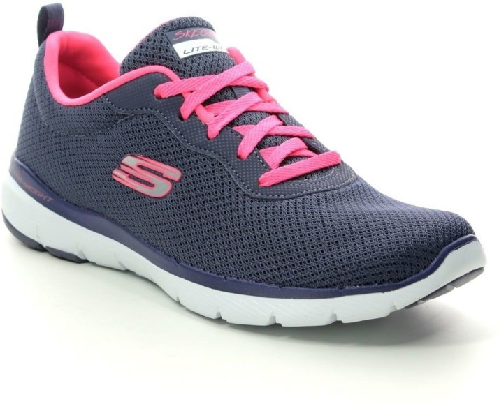 pink skechers running shoes 