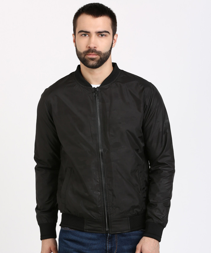 spykar black bomber jacket