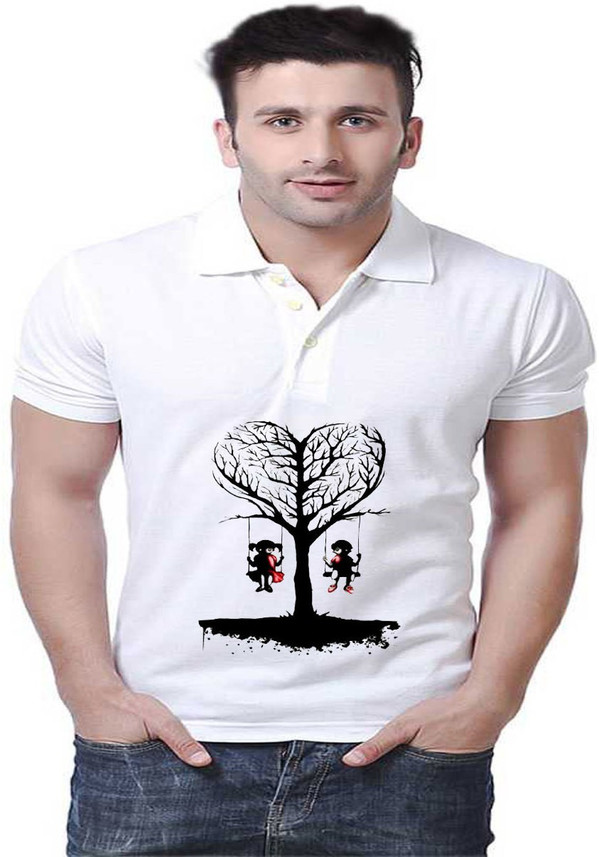 MAHADEV Printed Men Round Neck White T 