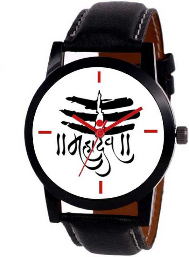 lizzy lz black white dial designer mahadev black leather belt premium quality watch analog watch for men buy lizzy lz black white dial designer mahadev black leather belt premium quality flipkart