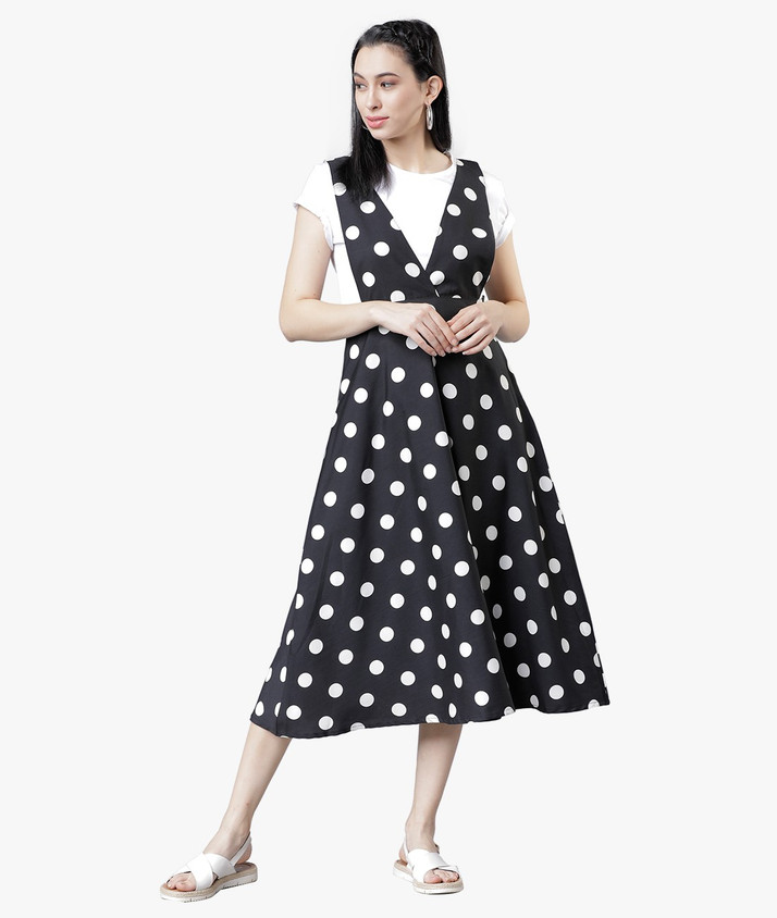 Tokyo Talkies Women Fit and Flare Black 