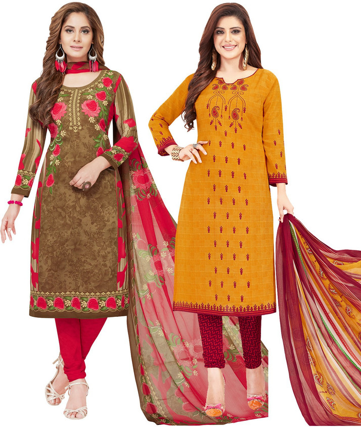 Salwar Studio Synthetic Printed, Solid 