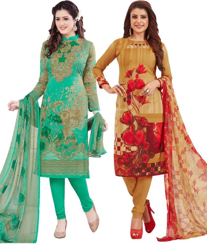 Salwar Studio Synthetic Printed, Solid 