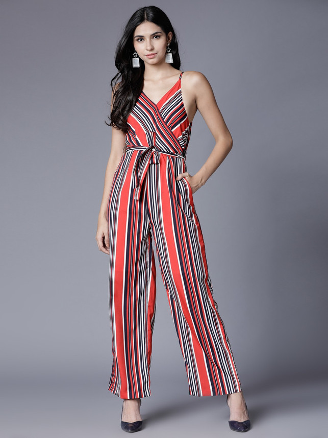 Tokyo Talkies Striped Women Jumpsuit 
