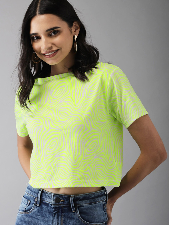 Moda Rapido Printed Women Boat Neck 