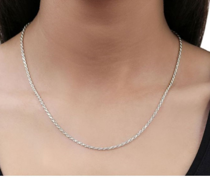 PINKSILVER PURE SILVER FINE ROPE CHAIN 