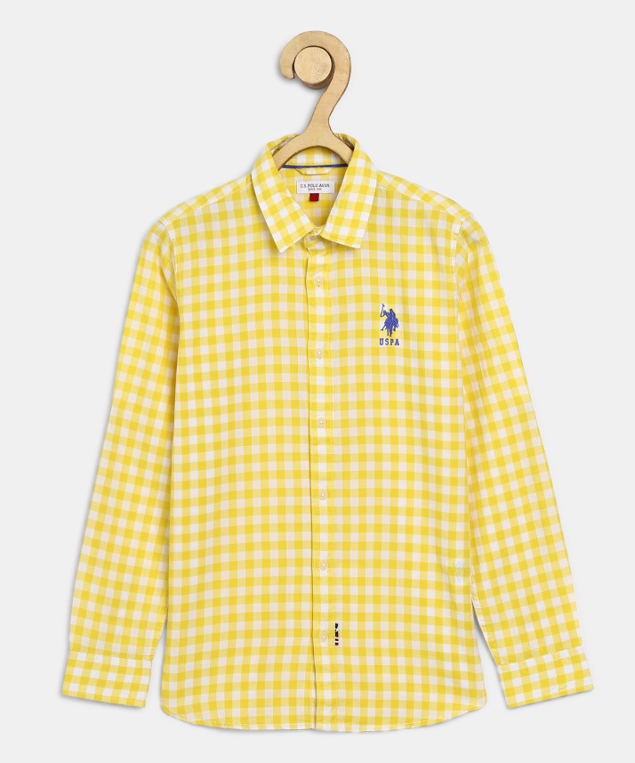 yellow checkered polo