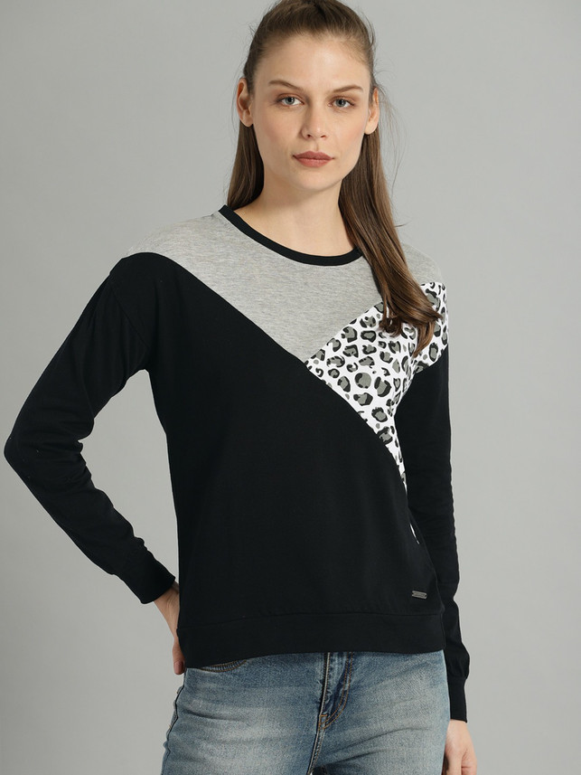 Roadster Color Block Women Round Neck 