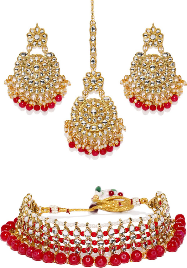 ZAVERI PEARLS Stone Dangle Earring 