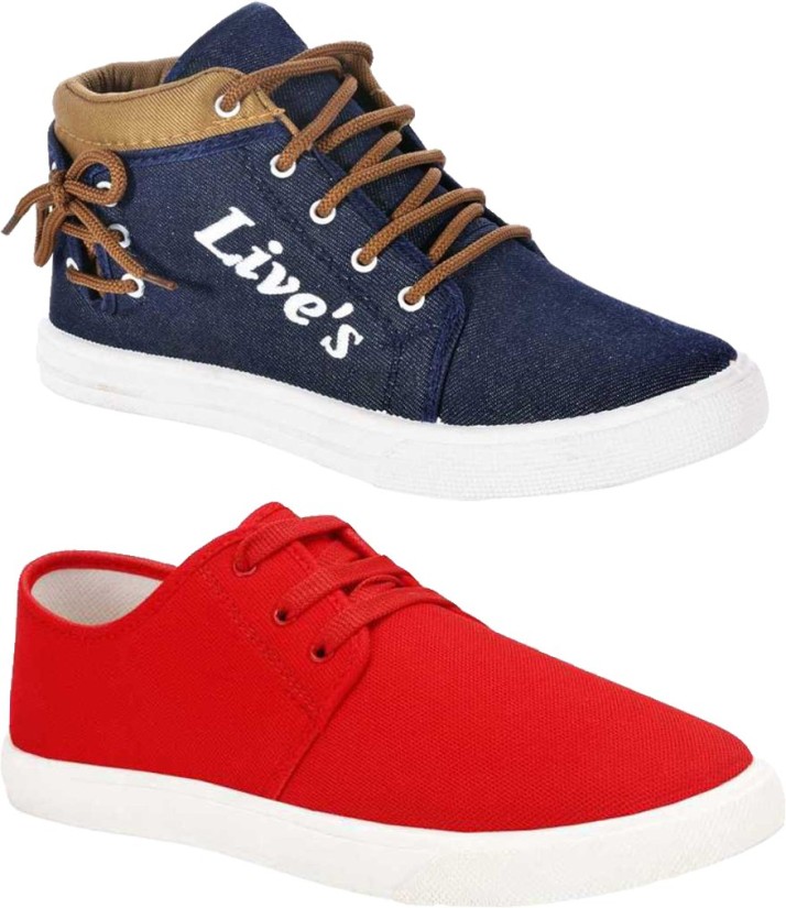 BRUTON Combo Pack Of 2 Canvas Shoes For 