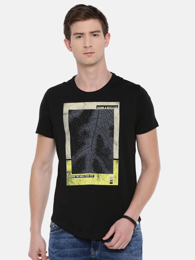 spykar black t shirt