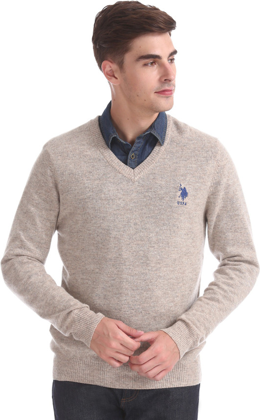 beige polo sweater