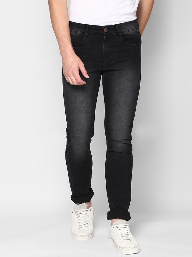 urbano fashion slim men's black jeans