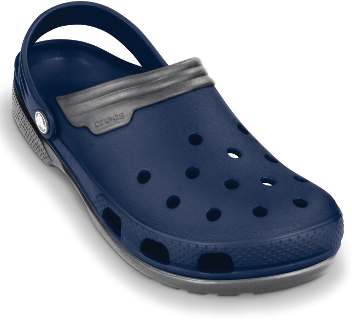 navy blue crocs with fur