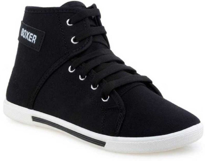 Casual Boxer Shoes Black High Tops 