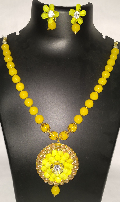 K P ENTERPRISES Yellow Beads Necklace 