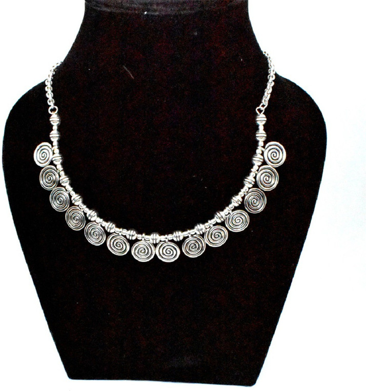 silver necklace set flipkart