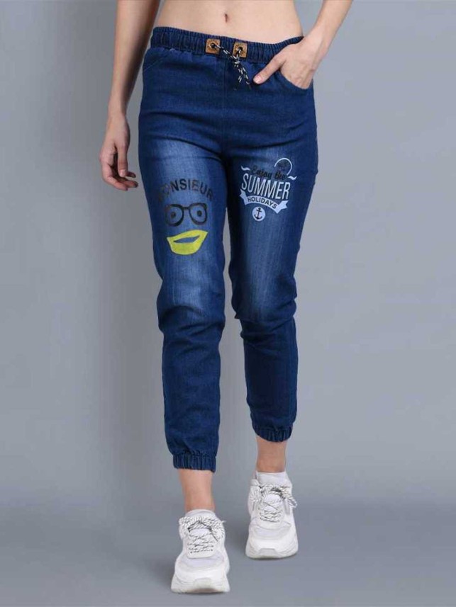 ROSKOSH Jogger Fit Women Blue Jeans 